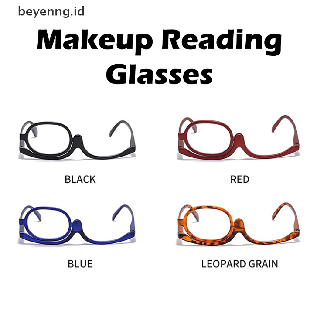 Beyen Kacamata Baca Makeup Pembesar Flip Down Cosmetic Readers Lipat Rotag Monocle Glasses Presbyopia Glasses Magnifier ID