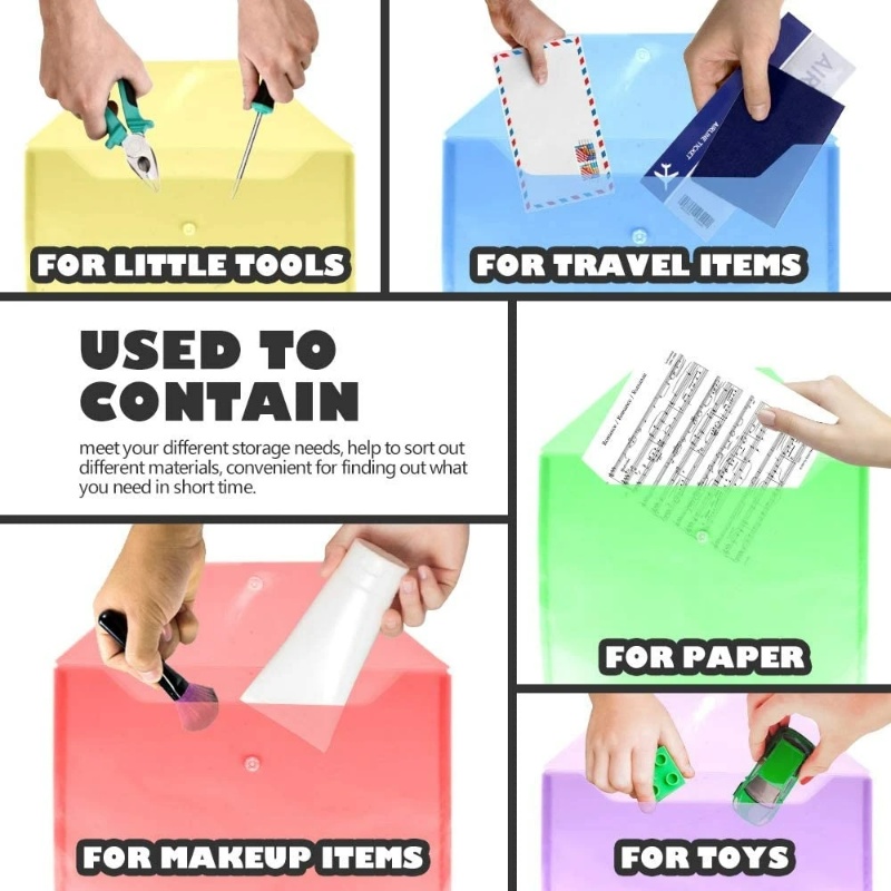 A4 Kapasitas Besar Penyimpanan Siswa Tas Penyimpanan File A4 Tas Dokumen Transparan Dokumen Folder Organizer Dengan Snap Buttonin Plastik PVC Tahan Air Tes Kertas File Kantong