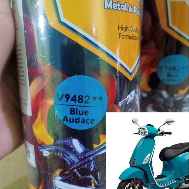 VESPA COLORS DITON Premium Pilok Pilox Cat Semprot Warna VESPA - V 9482** Blue Audace (400cc)