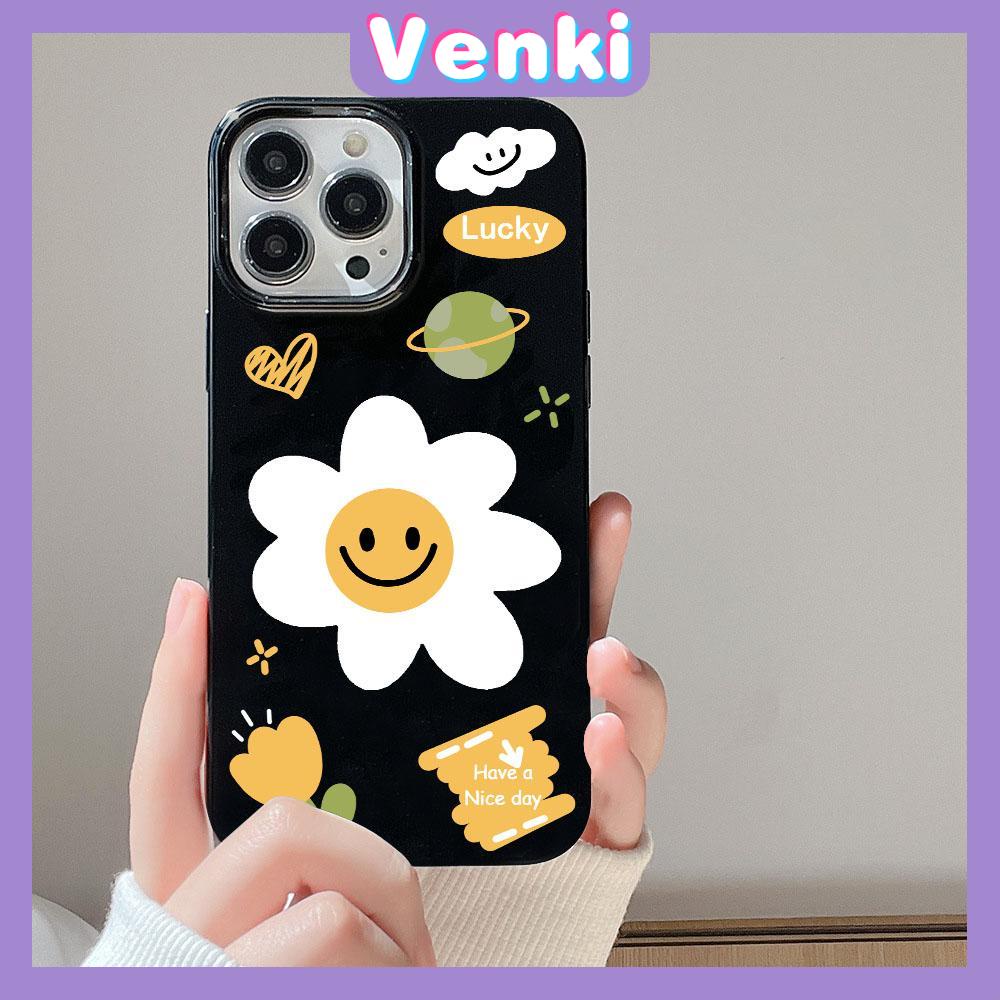 Case for iPhone 11 Soft TPU Glossy Black Candy Case Cute Flower Camera Protection Shockproof For iPhone 14 13 12 11 Pro Max 7 8 Plus X XR