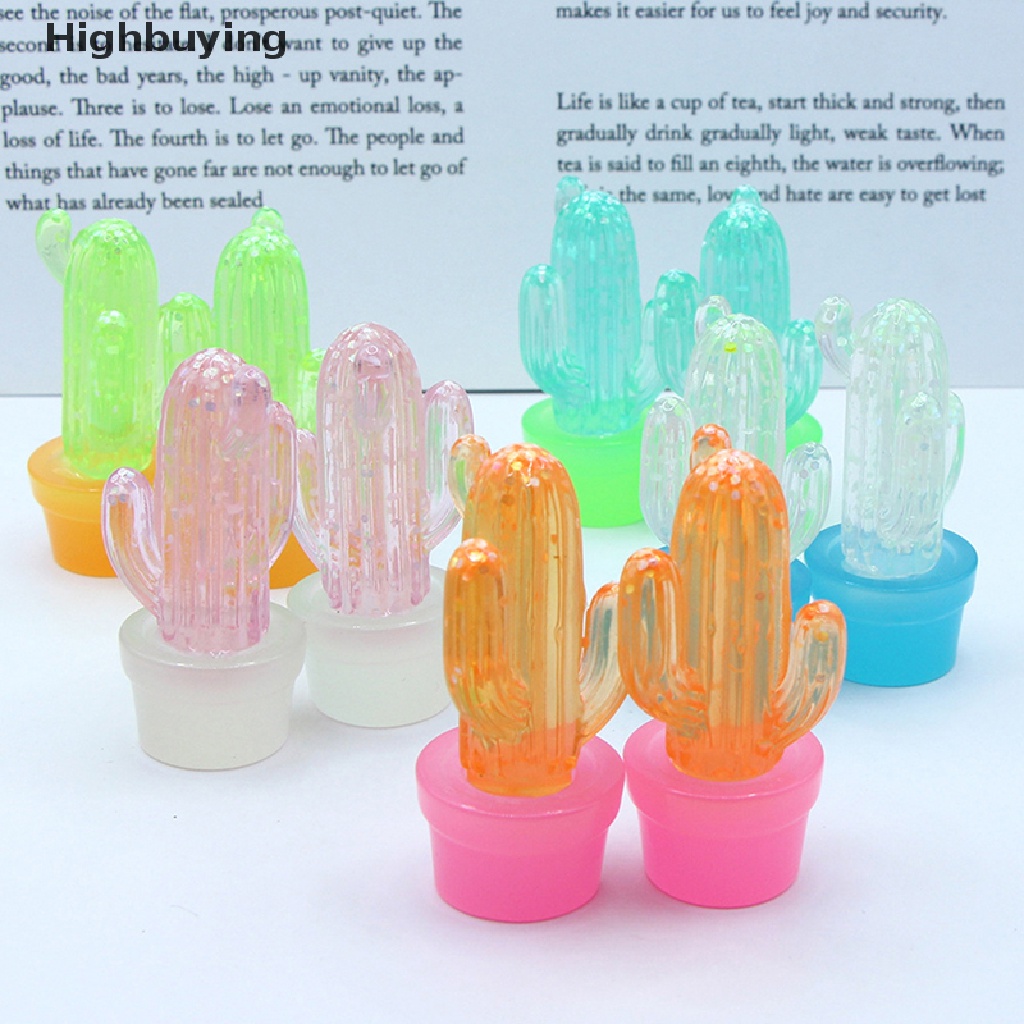 Hbid 2pcs Hiasan Aksesoris Resin Kaktus Fluorescence DIY Untuk Perhiasan Bahan Crafg Ch Supply Seni Dekorasi Glory