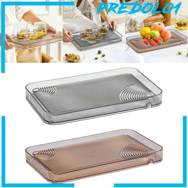 [Predolo1] Serving Tray Dish Drain Tray Nampan Teh Gaya Mewah Untuk Pesta Kantor Kamar Tidur