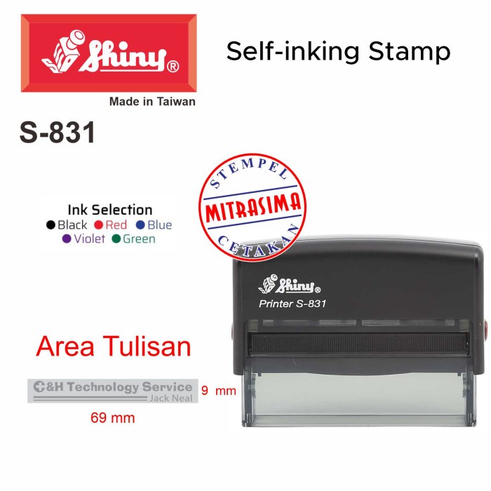 

Stempel Shiny S-831 ( Shiny bentuk persegi S831 Tipe S 831 )