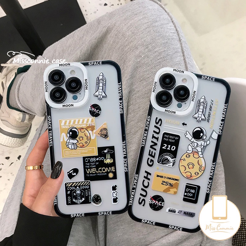 Case NASA Merk Trendy Infinix Hot 10 11s 11 9 12 Play Smart 4 5 6 Plus Hot 20 8 20s 10s 11s Nfc 10 Lite 12i 12pro Note 11 10 12 Pro 12 2023 Astronot Luar Angkasa Lucu TPU Lembut Sarung