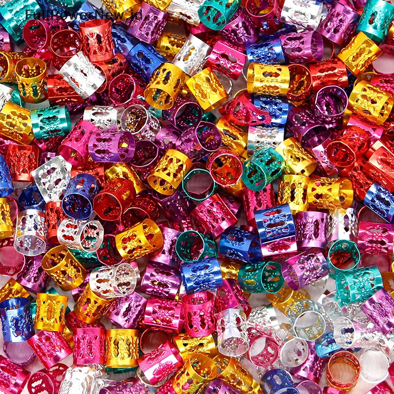 Power Lot 50pcs 8mm Manset Rambut Mengepang Klip Lock Dreadlock Manik Hair Extension Dekorasi ID