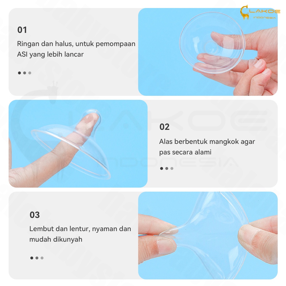 Lakoe Pelindung Puting Susu Ibu / Nipple Shield BPA FREE Natural Fit/Pelindung untuk Puting/Nipple cover