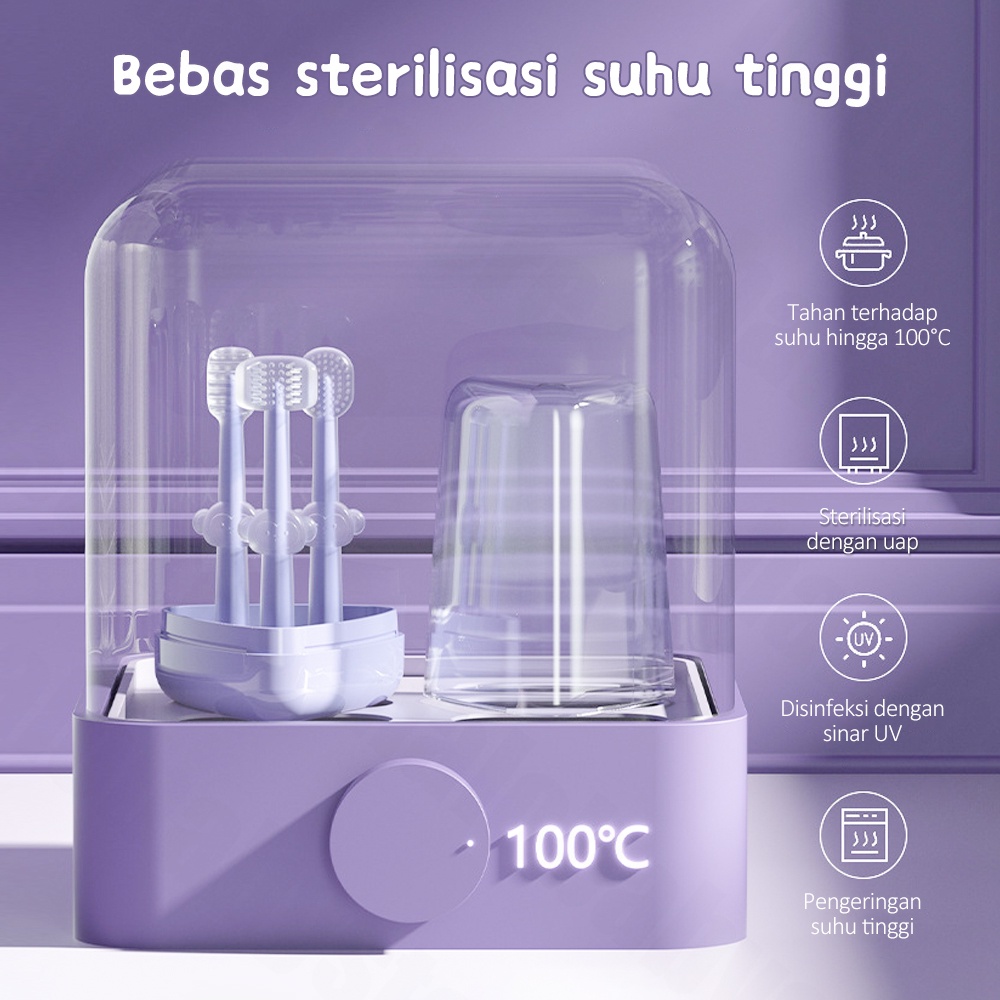 Halobaby Sikat Gigi Bayi Sikat Lidah Bayi 4 in 1 Perawatan Mulut Bayi/Food Grade Silikon Pembersih Mulut BPA Free