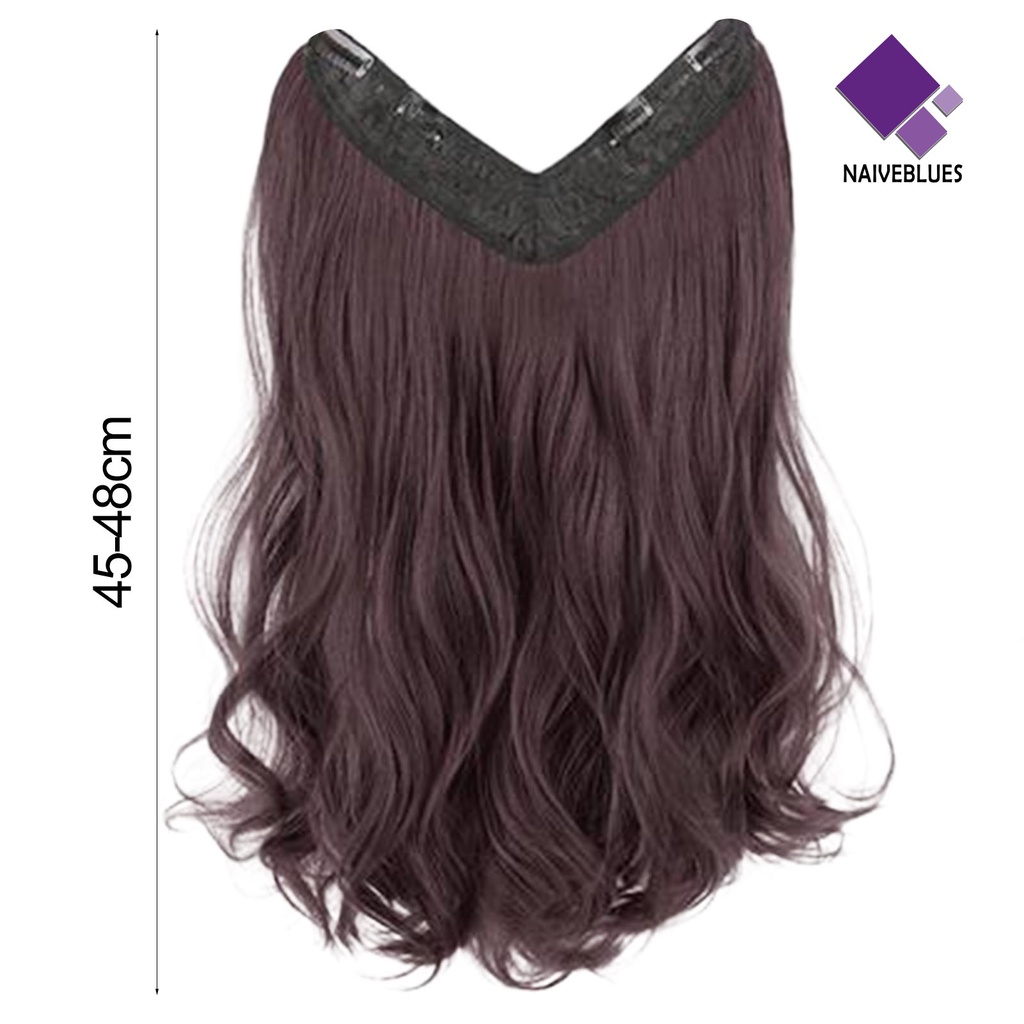 &lt; Naiveblues &gt; Wig Piece No Perm Fluffy Mensimulasikan U-Shaped Menebal Seamless One Piece Curly Partial