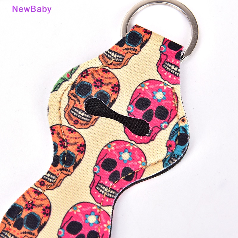 Newbaby Waterproof Neoprene Floral Lip Chap Lip Balm Holder Tas Gantungan Kunci ID