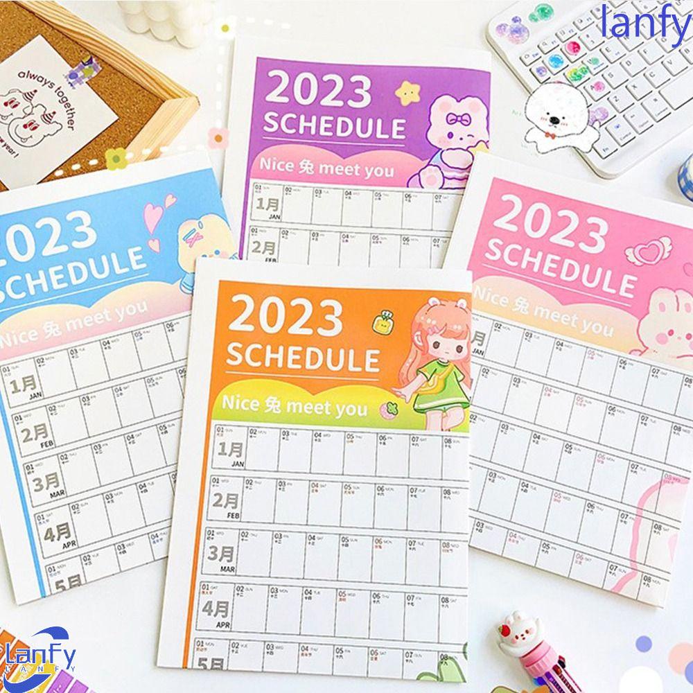 Lanfy 365hari Planner With Sticker Kartun Sekolah Kerja Perencanaan Waktu Alat Tulis Budidaya Habit 2023jadwal Tahunan