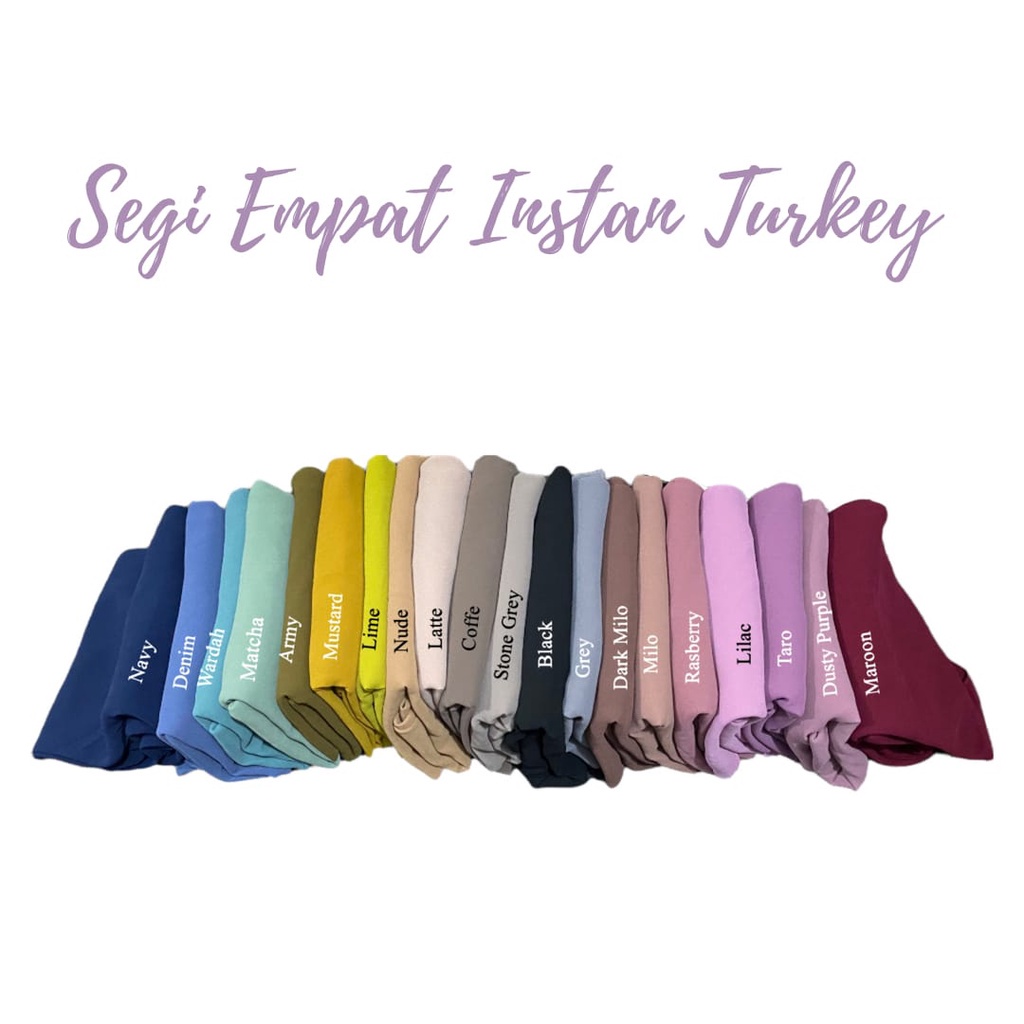 HIJAB SQUARE SEGI EMPAT INSTAN TURKI 2 LAYER/HIJAB SQUARE TURKY