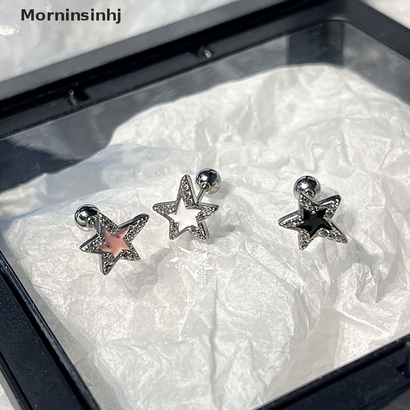 Mornin 1pasang Fashion Bintang Zirkon Telinga Studs Anting Untuk Wanita Tulang Rawan Helix Telinga Tulang Kuku Manis Keren Telinga Perhiasan Hadiah id