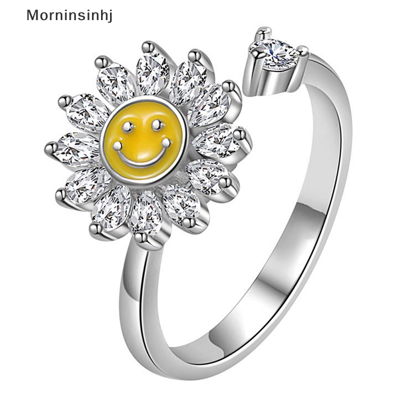 Mornin Fashion Adjustable Smiley Face Cincin Gadis Wanita Perhiasan Cincin Terbuka Aksesoris Pesta Pernikahan id