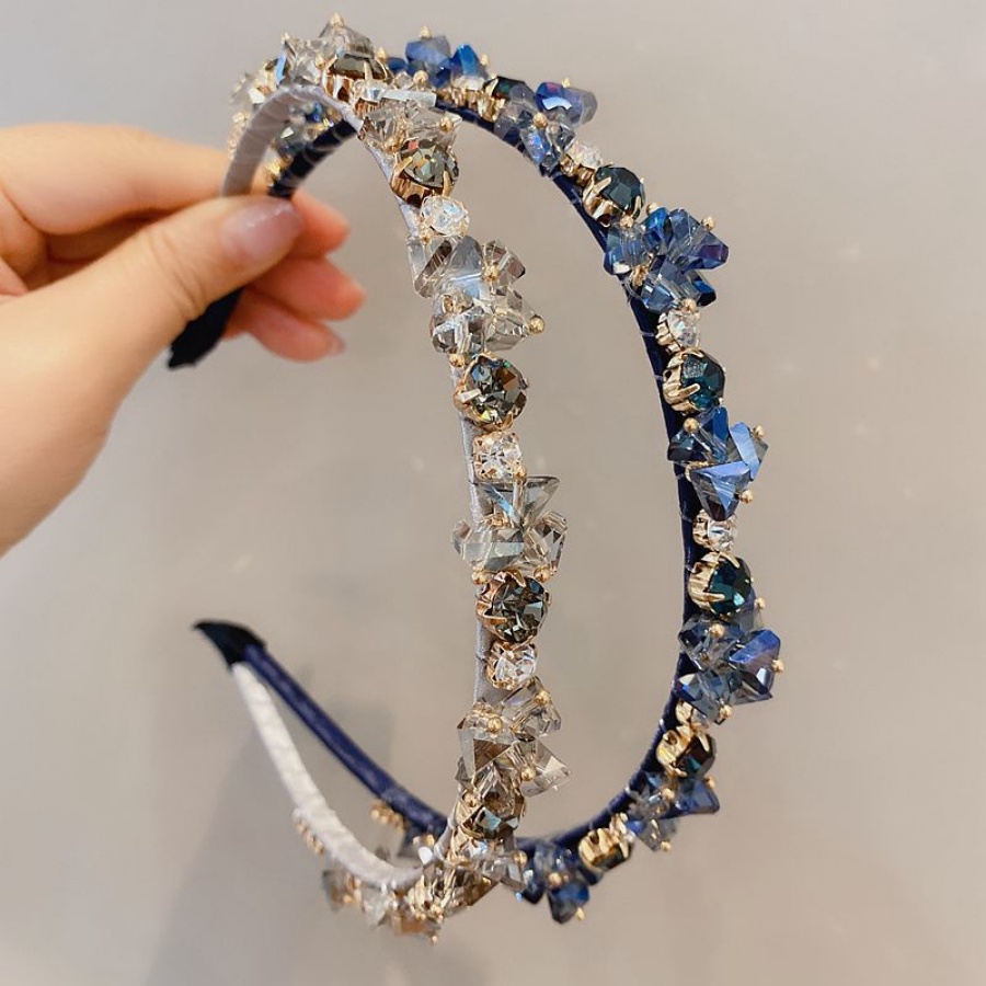 Korea Kristal Berlian Imitasi Alloy Headband Rhinestone Beads Hair Band Woman Wedding Aksesoris Rambut