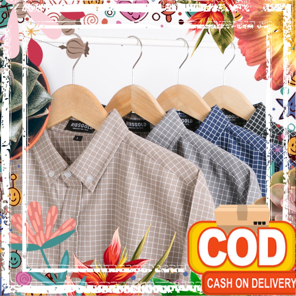RIBSGOLD / Kemeja Aston / Ribsgold / Kemeja Motif kotak / Kemeja Ribsgold/ tebel pol