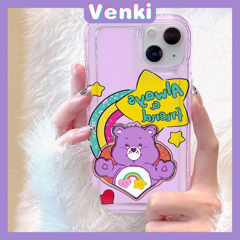 VENKI - For iPhone 11 iPhone Case Clear Case TPU Soft Case Airbag Shockproof Cute Cute Cartoon Bear Compatible with iPhone 14 13 Pro Max iPhone 12 Pro Max 11 7Plus 6Plus XR xs max