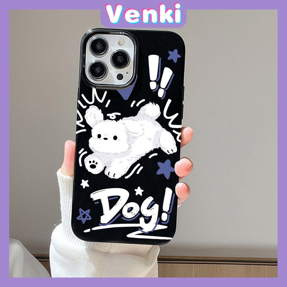 VENKI - For iPhone 11 iPhone Case Black Glossy TPU Soft Case Shockproof Protection Camera Cute Dog Compatible with iPhone 14 13 Pro max 12 Pro Max 11 xr xs max 7Plus 8Plus