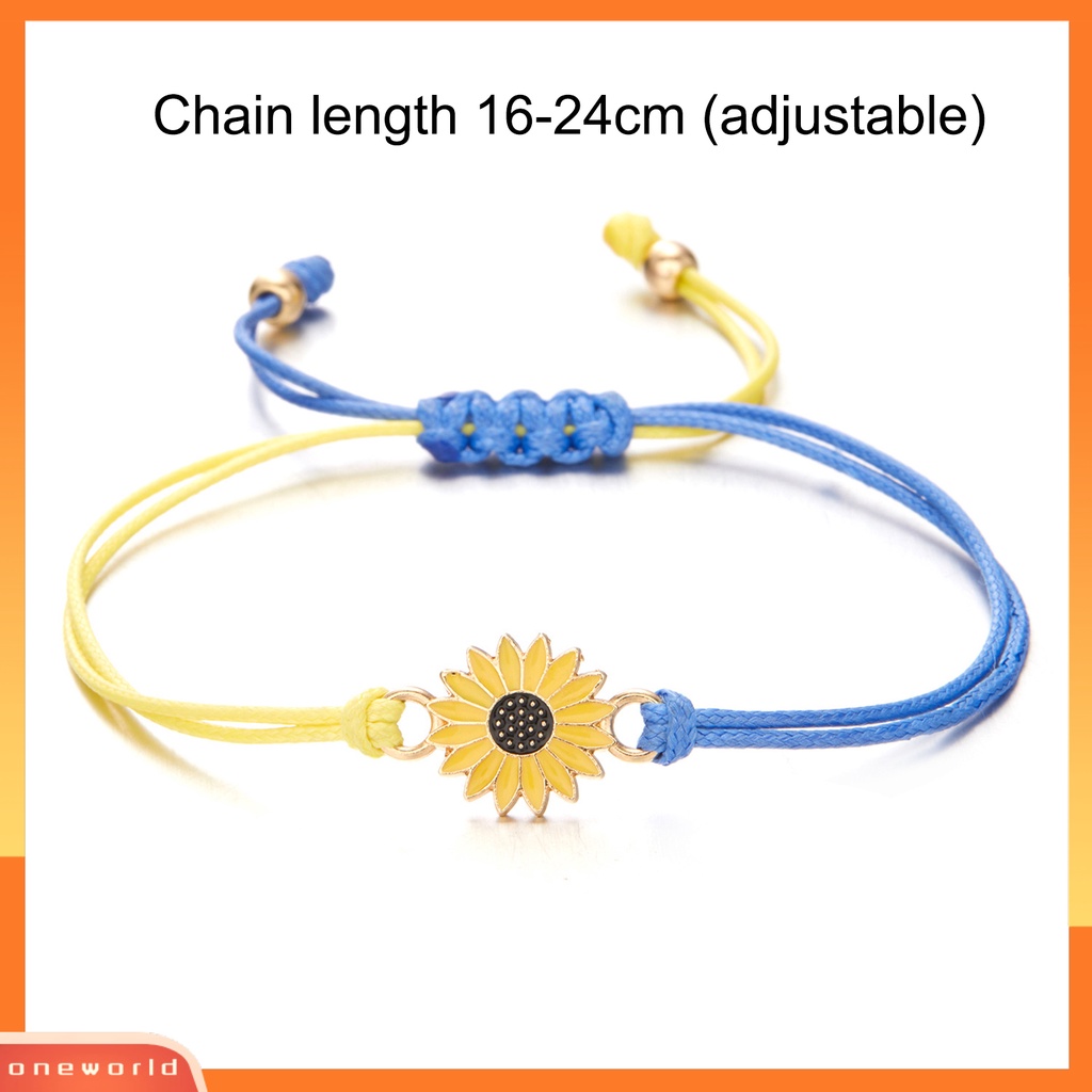 [EONE] Handmade Adjustable Rope Bracelet Cord Bendera Ukraina Warna Braided Wristband Properti Foto