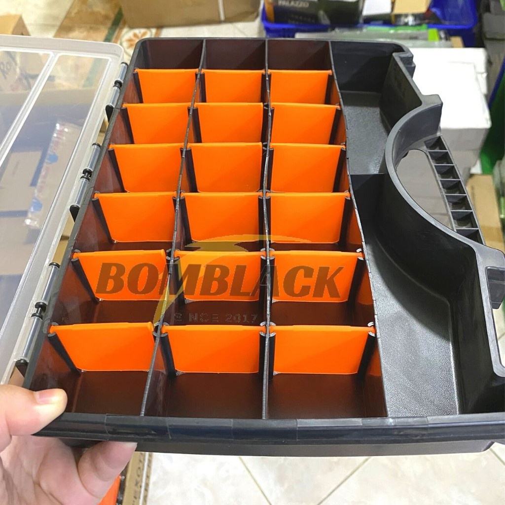 KENMASTER Mini Toolbox Sekat 23 Plastik Tempat Komponen Kotak Mur Baut