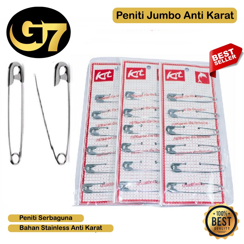 Peniti Besar Jumbo Peniti Hilbab Cantel Hijab Peniti Kasur  Serbaguna Silver Tebal Kuat Anti Karat S