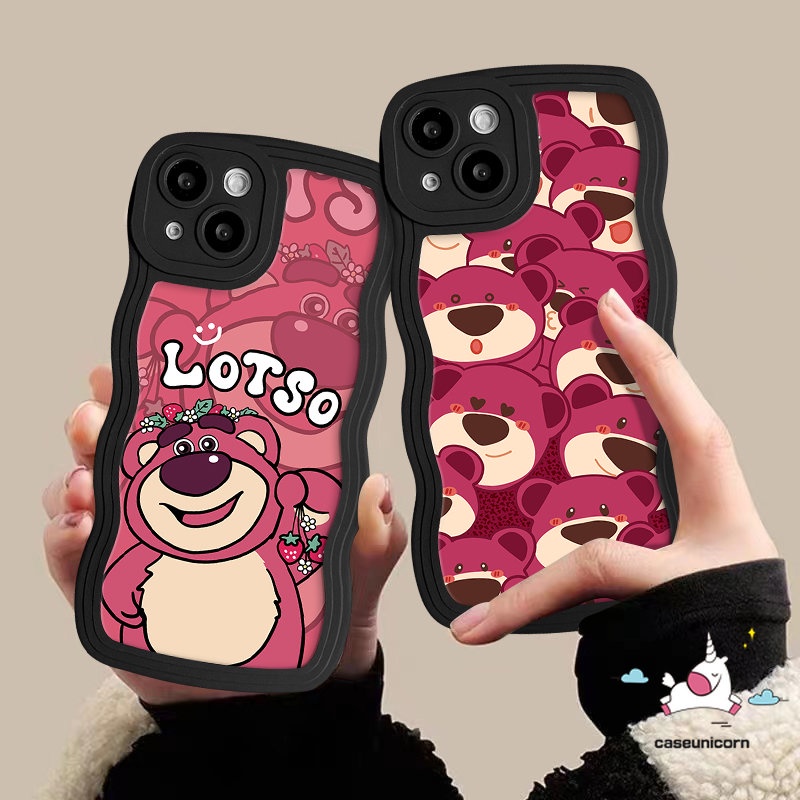 Casing Manyo Kartun Untuk Redmi Note 10s 11s 9s 8 9 11 10 Pro Redmi 12C 10 10A 10C A1 9A 9T 9C A1+POCO M3 X3 NFC Pro Mi 11T Pro Soft Tpu Cute Strawberry Bear Wavy Edge Sarung