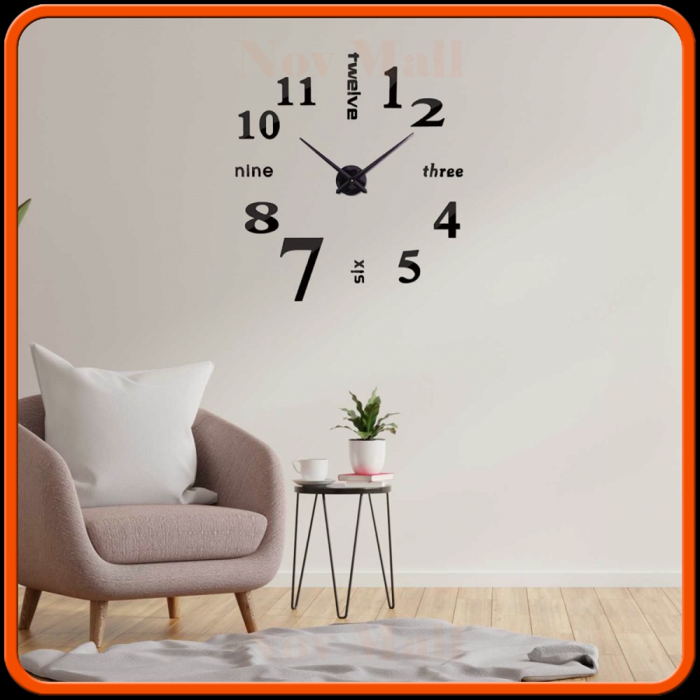 Jam Dinding DIY Giant Wall Clock 50-60cm Model English Word -JM412