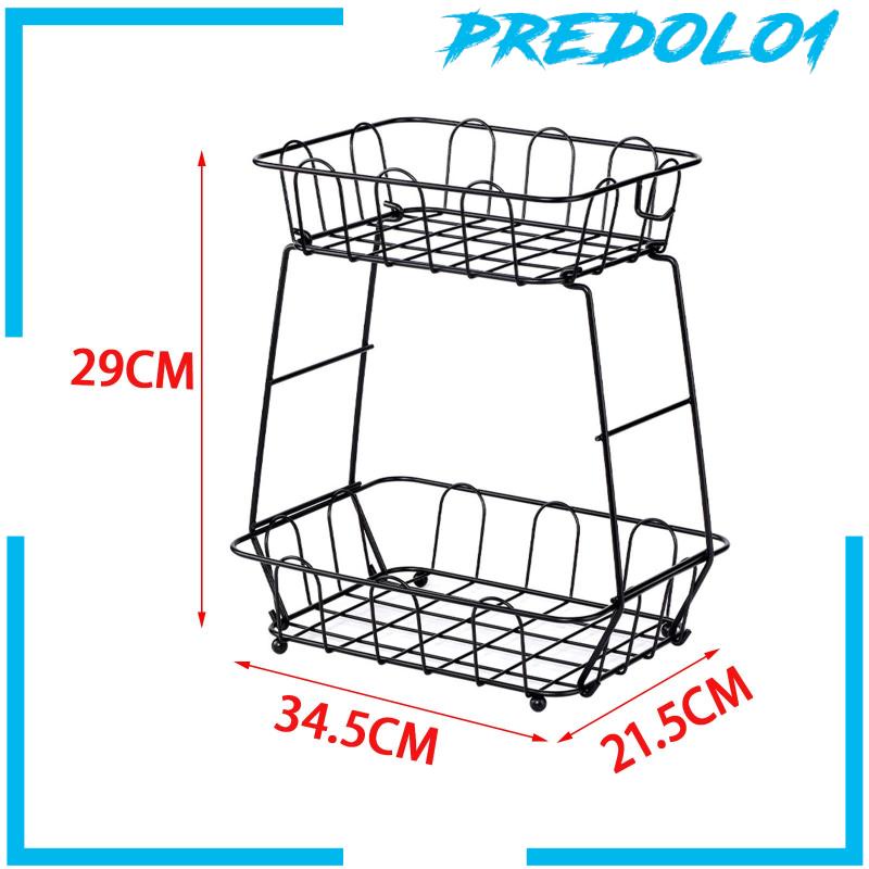 [Predolo1] Keranjang Buah Dual Tier Vegatable Storage Stand Untuk Dapur Meja Makan Rumah