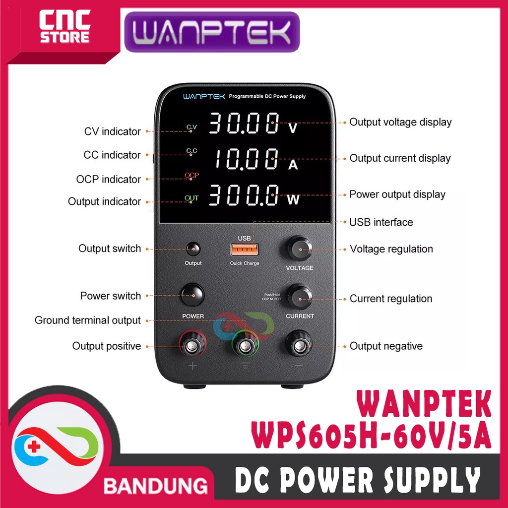 WANPTEK WPS605H POWER SUPPLY DIGITAL DC60V 5A 300W PSU CA CC