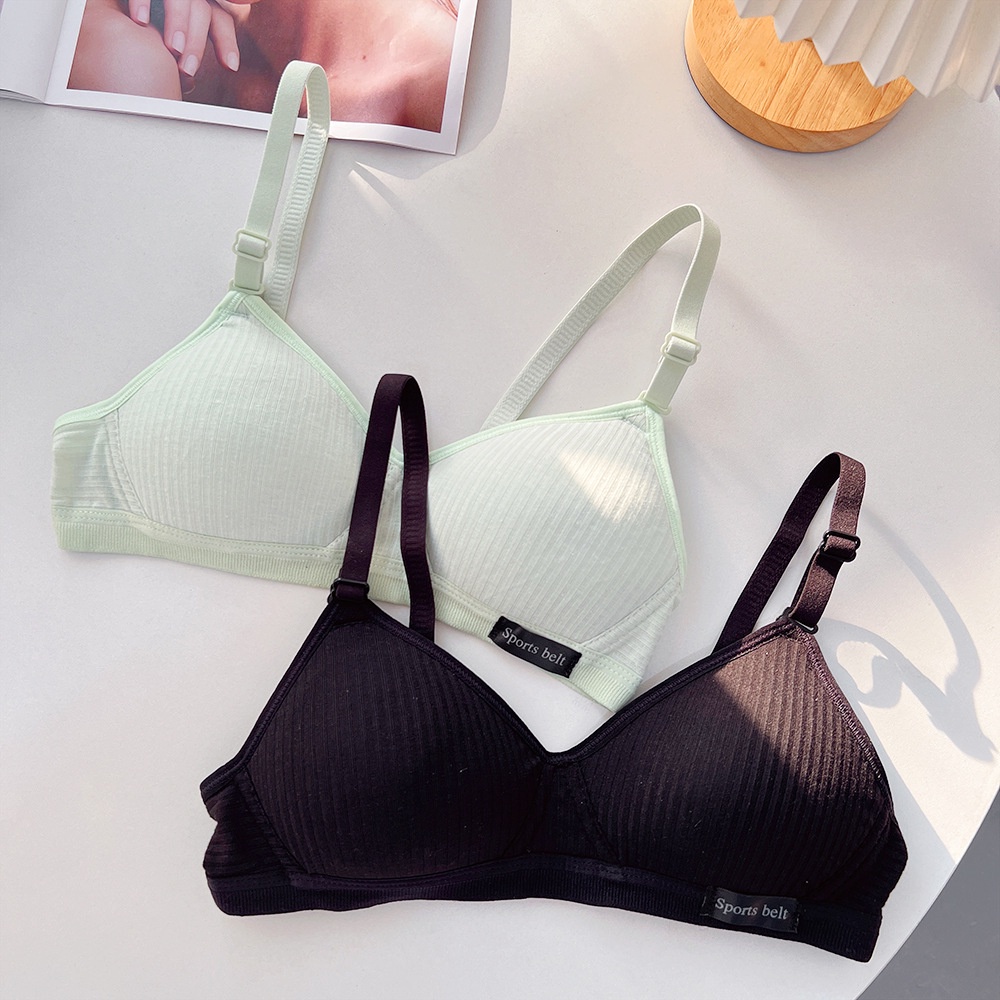 Victoria BH Bra motif garis lurus Push Up Style Senam Zumba Yoga Pakaian Dalam Wanita Import 9037