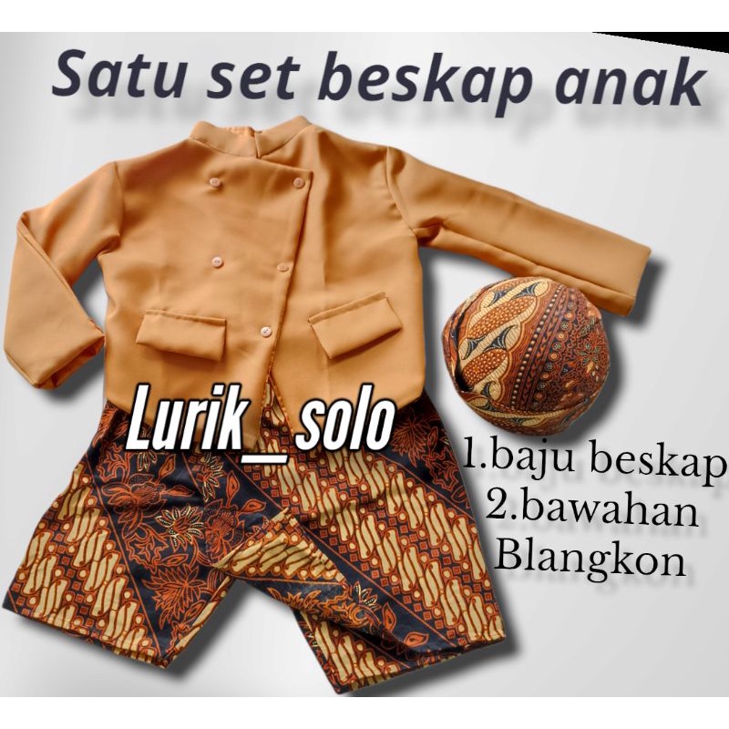 Lurik SET Beskap anak laki laki // Beskap bayi // Baju adat jawa anak laki laki // Tedak siten