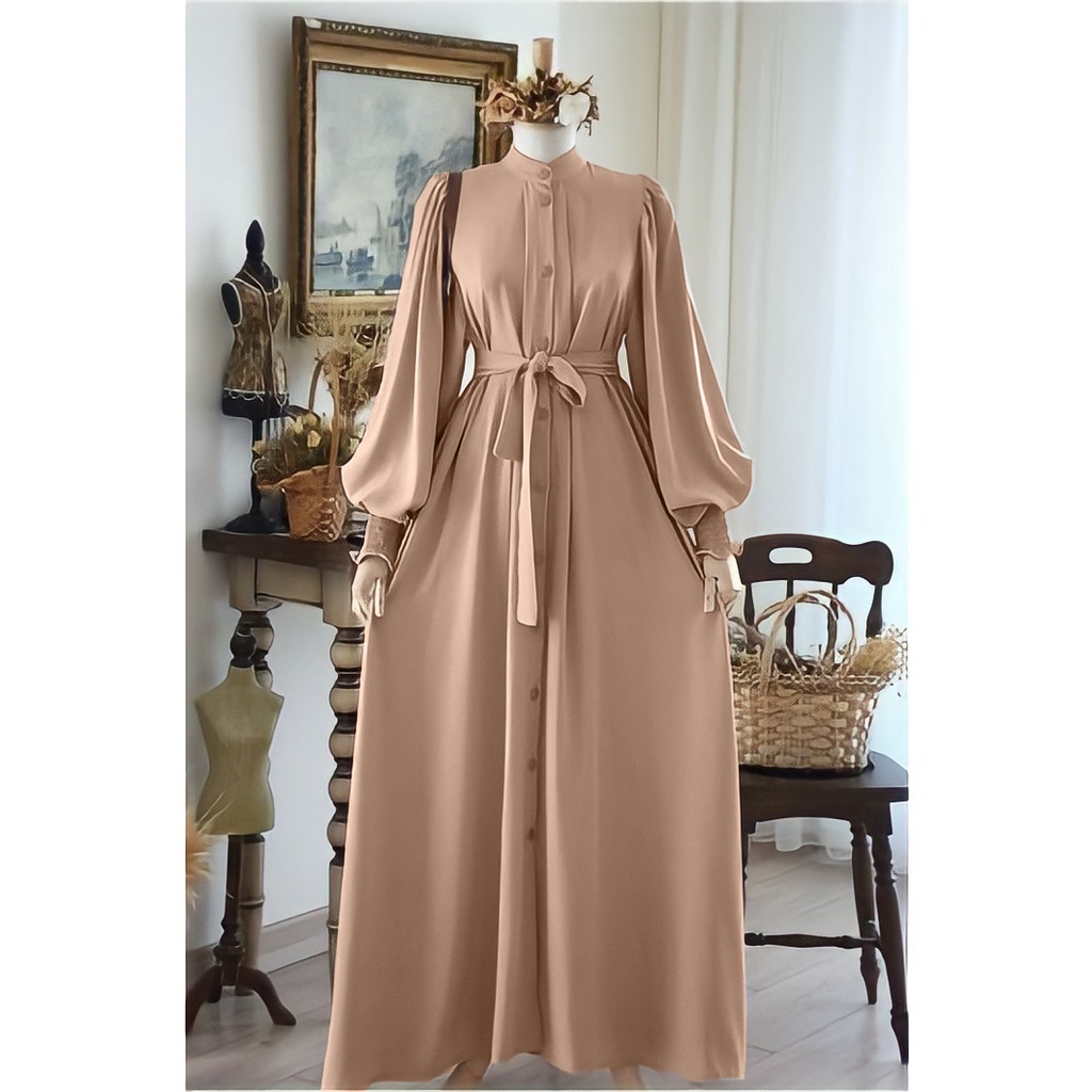 𝐏𝐆𝐌𝐓 • SYAFA MAXI DRESS GAMIS WANITA BAHAN CRINKLE AIRFLOW SYIFA SYARIFAH