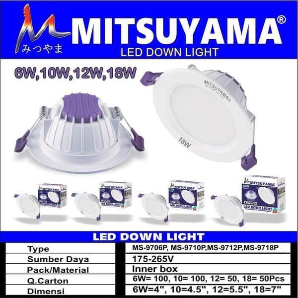 Bayar Ditempat - Mitsuyama MS-7610P 10w lampu downlight LED Panel plus emergency 10 watt w
