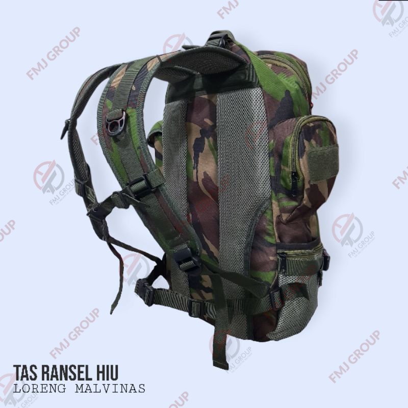 Tas Ransel Hiu Army / Tas Punggung Hiu / Ransel Backpack Hiu / Tas Gunung Tactical Army Hitam,Krem,Hijau Army,Loreng Gurun,Malvinas