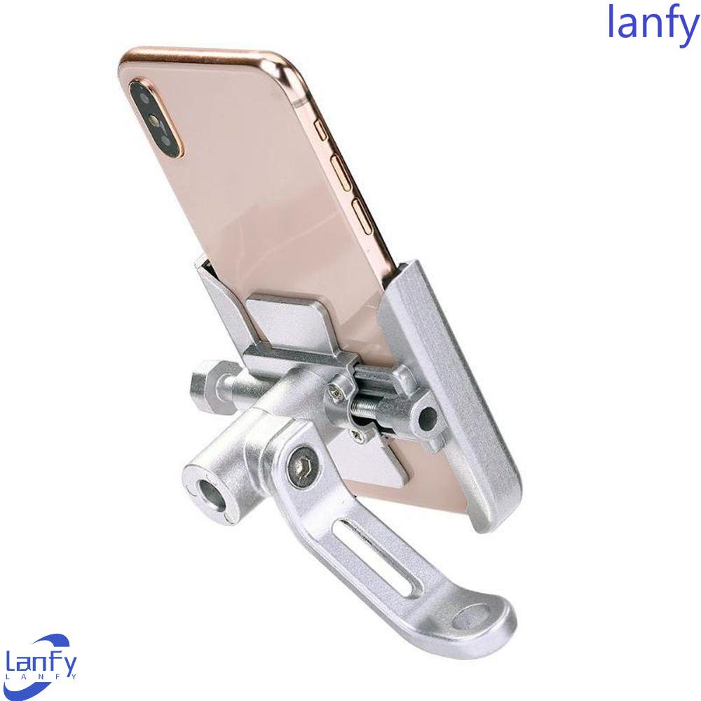 Lanfy Stang Dudukan Holder Universal 1PC Ponsel Sepeda Penyangga Mount Klip Anti Goyang Rotasi 360putar Aluminium Alloy Sepeda Stang Klip Berdiri