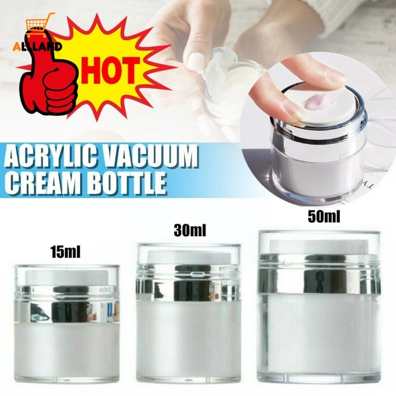 Toples Pompa Airless Kosong Anti Bocor Portabel/Wadah Kosmetik Isi Ulang/Travel Sample Acrylic Vacuum Botol Cream Wajah