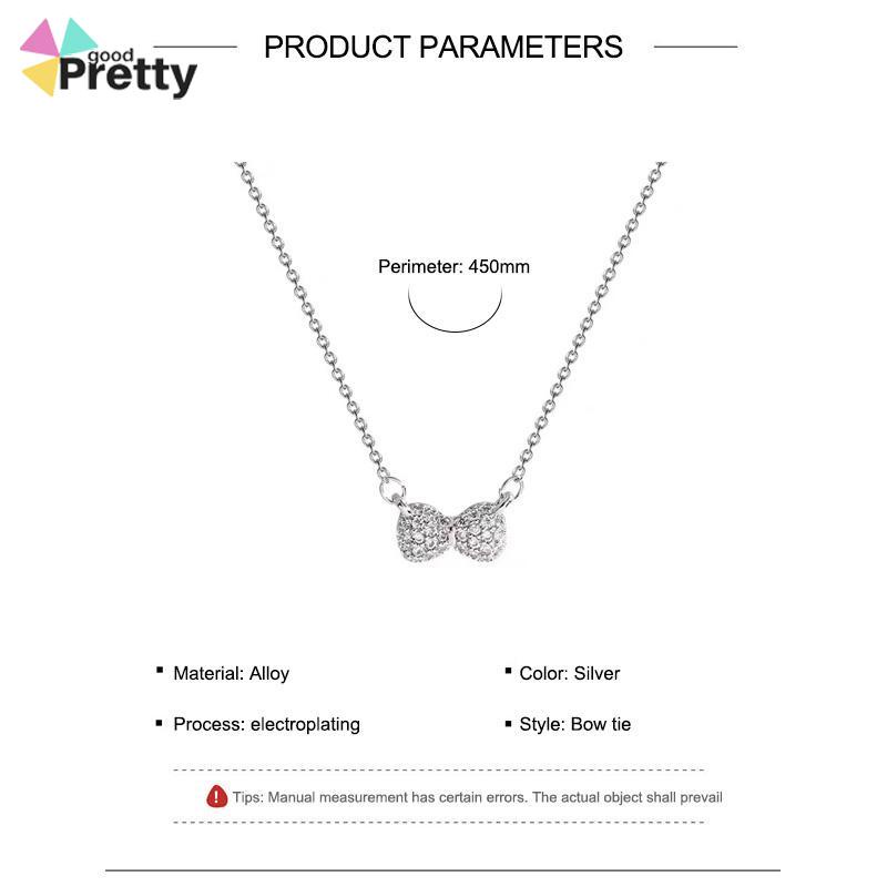 Kalung Bergaya Musim Panas Busur Tulang Selangka Rantai Wanita Fashion Sederhana Manis Liontin  - PD