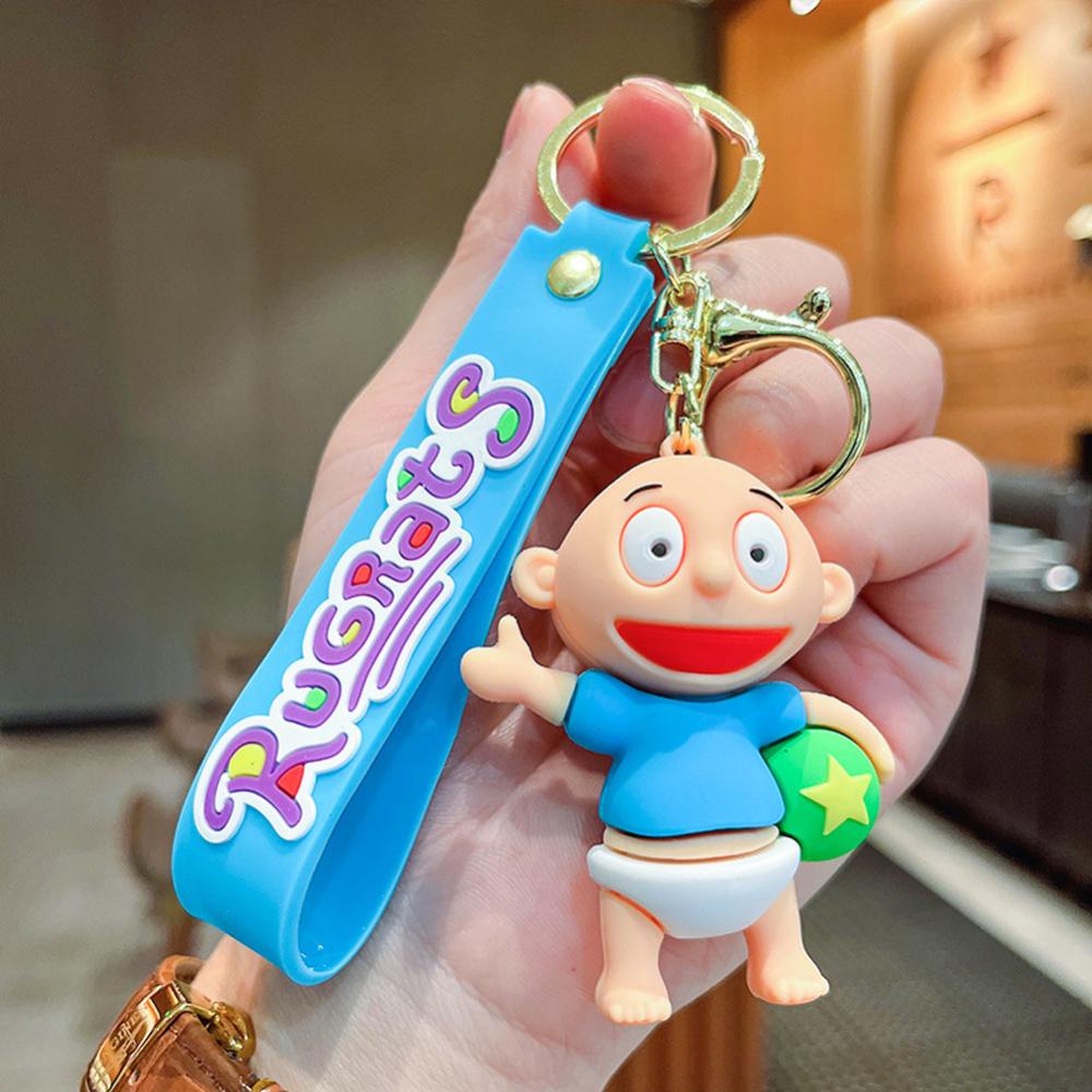 Timekey Kartun Anime Figurine Gantungan Kunci Wanita Pria Kreatif Anime Pasangan Keyrings Untuk Pesta Ulang Tahun Anak F6G9