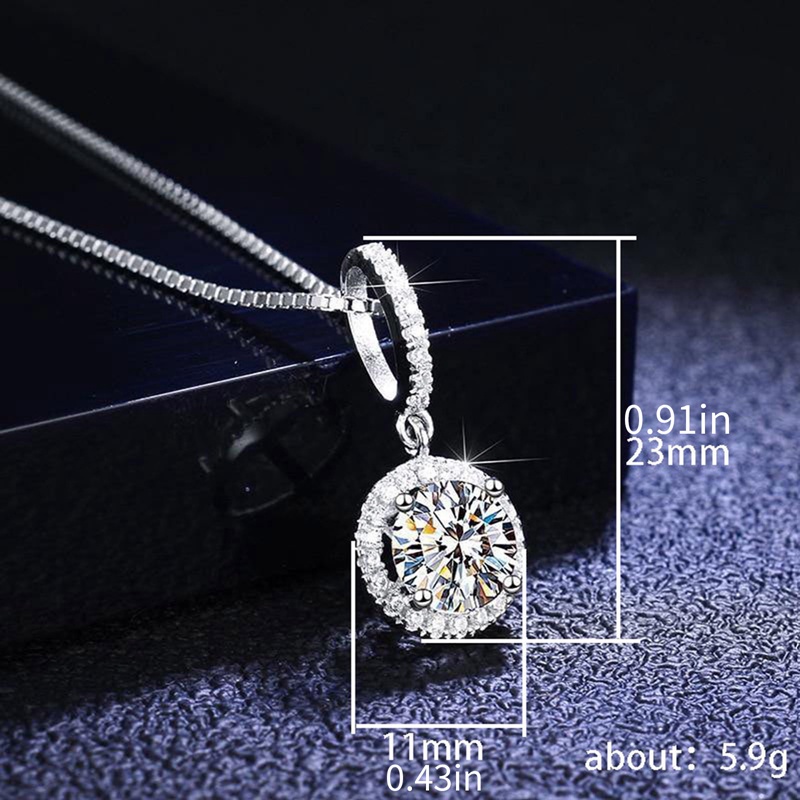 Kalung Pernikahan Pengantin Sederhana Dan Elegan Warna Perak Brilliant Cubic Zirconia Pendant Necklace Perhiasan Wanita Serbaguna