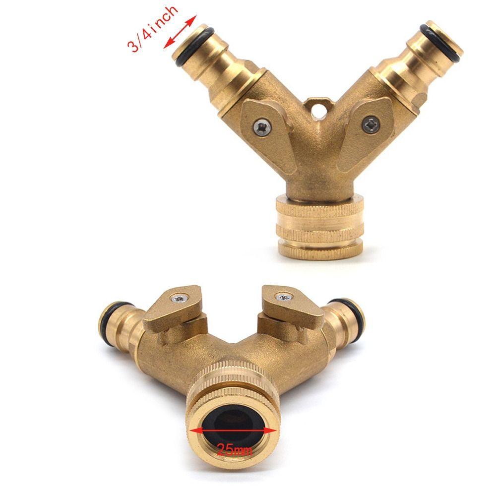 CHOOKYY Chookyy Selang Pipa Valve Splitter3/4 Inch 2-Way Tap Water Splitter Aksesori Taman Quick Connector