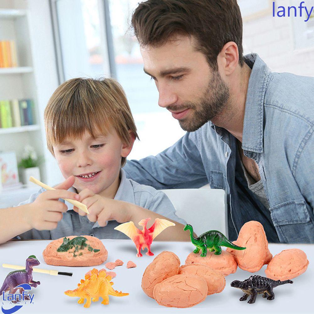 Lanfy Dinosaurus Menggali Telur Kit Anak-Anak Menggali Anak Laki-Laki/Perempuan Edukasi Belajar Arkeologi Mainan Dino Telur Mengejutkan Alat Penggalian Dinosaurus Mainan Edukasi