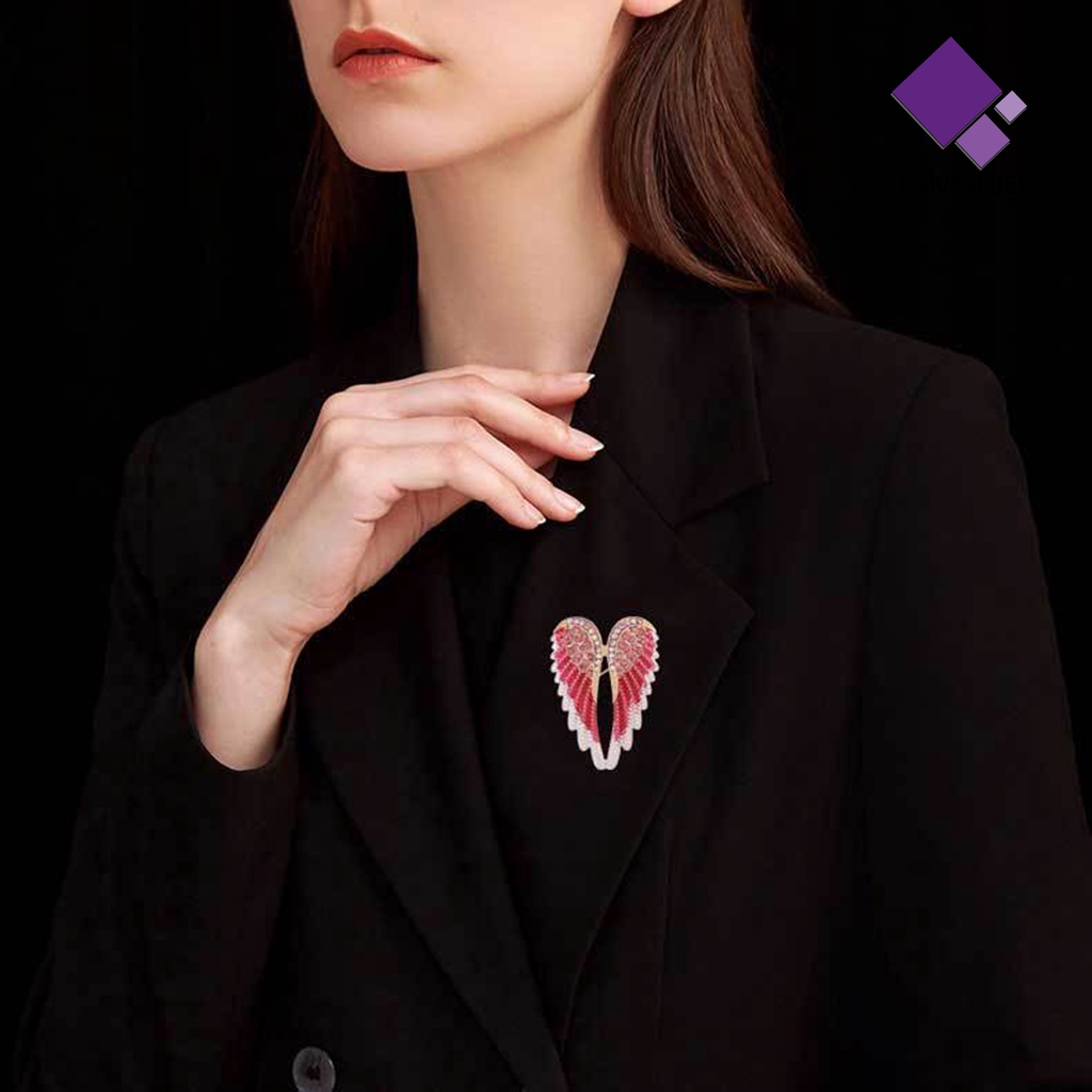 &lt; Naiveblues &gt; Bros Pin Berlian Imitasi Bentuk Geometris Electroplating Temperamen Pakaian Yang Serasi Klasik Malaikat Lady Brooch