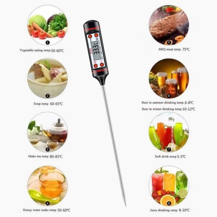 Termometer Suhu Makanan Dapur Air Masak BBQ Digital Food Thermometer