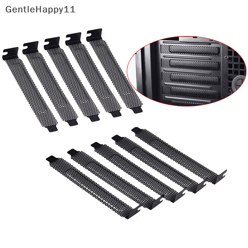 Gentlehappy 10Pcs Baru Hitam PCI slot Penutup filter Debu blanking plate hard steel id