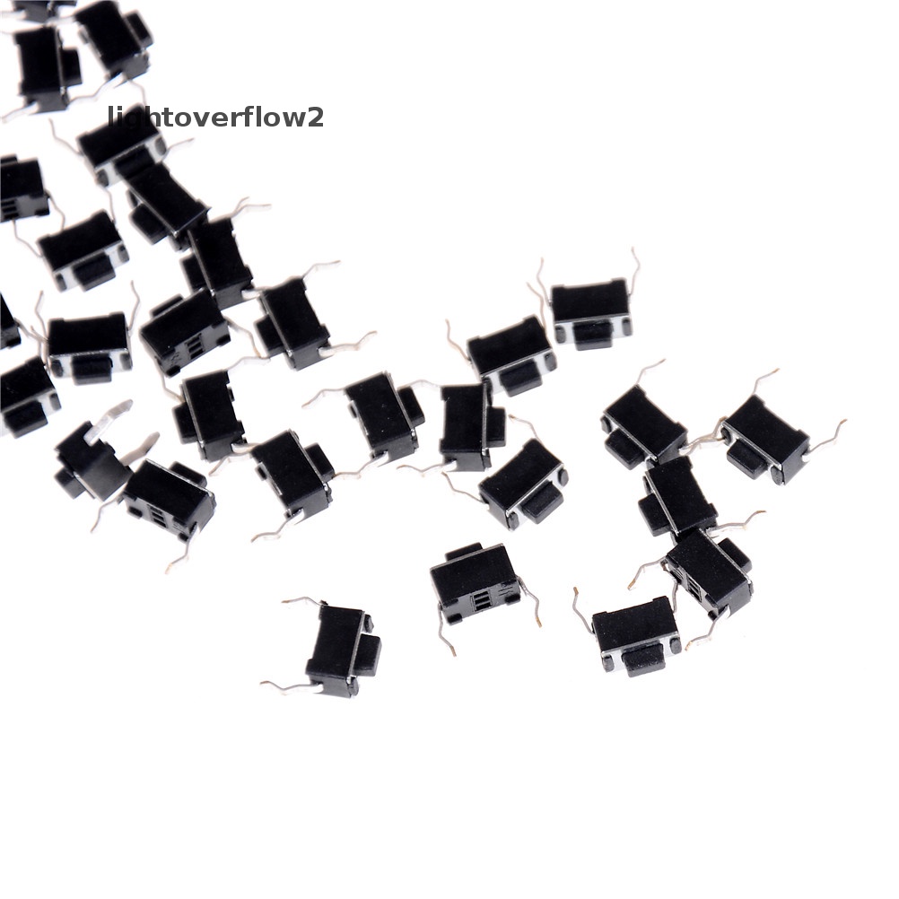 [lightoverflow2] 30x Momentary Tact Tactile Push Button Switch 2pin DIP Tembus Lubang 3x6x4.3mm 0 0 0 0 0 [ID]