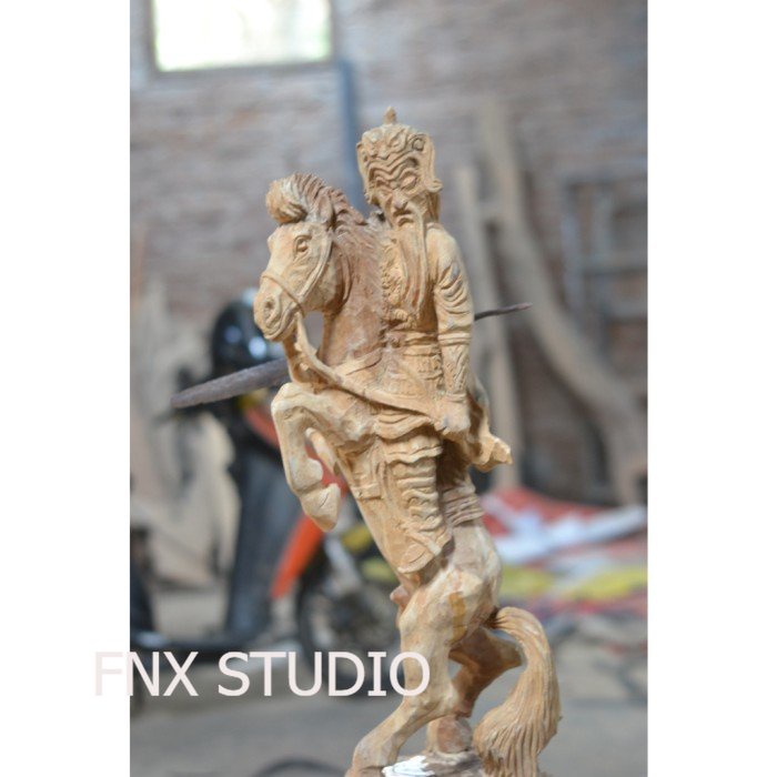 jagrak kayu pahat patung laksamana cheng ho berkuda cina KJM 1122 Hargaa Merakyatt FNX7666