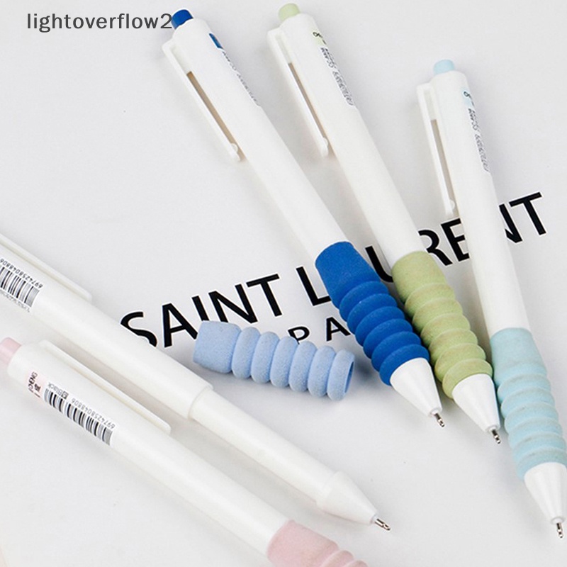 [lightoverflow2] 5pcs Pens Gel Pegang Lembut Set 0.5mm Ballpoint Tinta Warna Hitam Untuk Wrig Kantor Sekolah [ID]