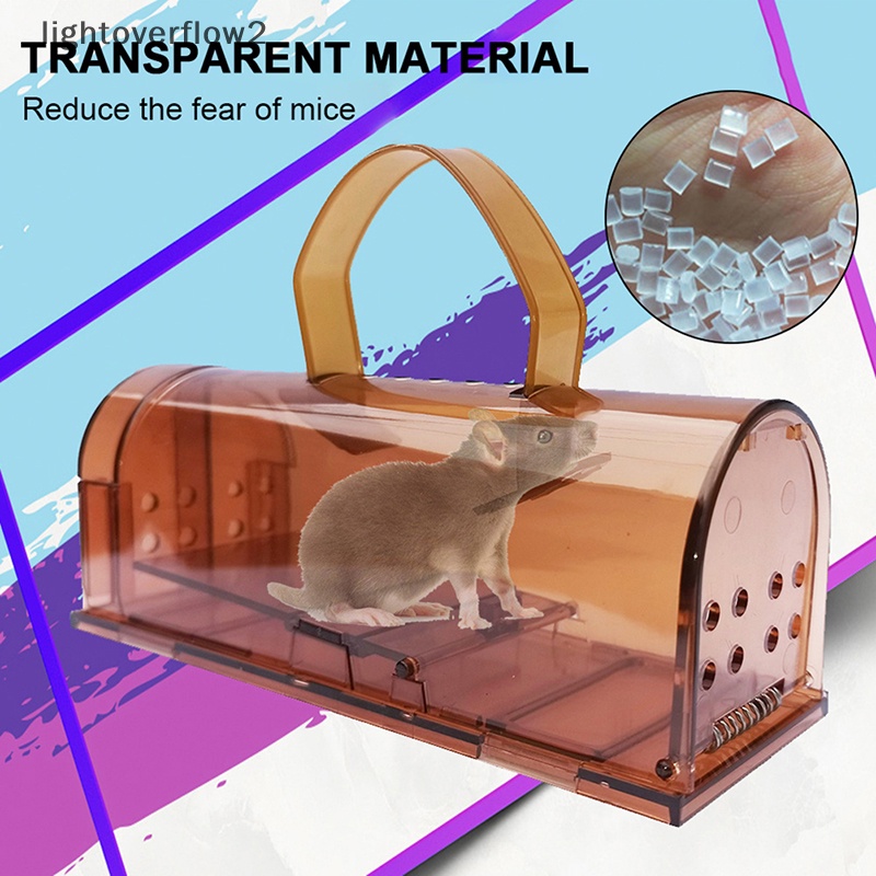 [lightoverflow2] Smart Self-locking Mouse Trap Safe Firm Transparan Rumah Tangga Penangkap Tikus [ID]