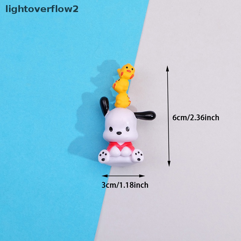 [lightoverflow2] 5pcs/set Kawaii Sanrios Anime Pochacco PC Dog Ornaments Q Version Gacha PVC Angka DIY Patch Aksesoris Boneka Hadiah [ID]