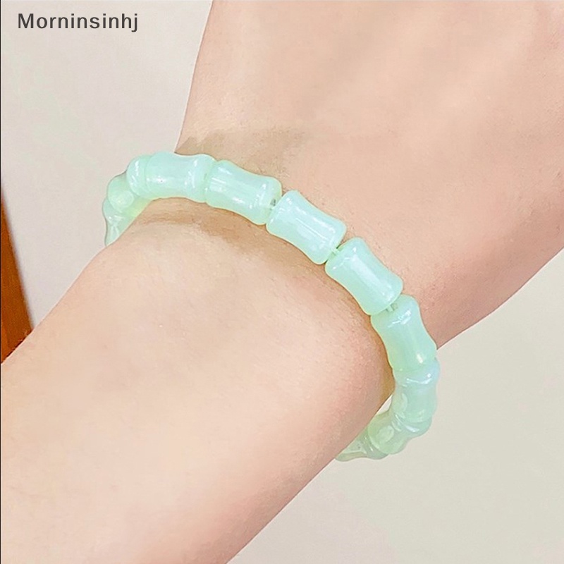 Mornin Gelang Manik-Manik Bambu Kristal Elegan Baru Vintage Gelang Untuk Wanita Perhiasan Ulang Tahun Teman Hadiah id