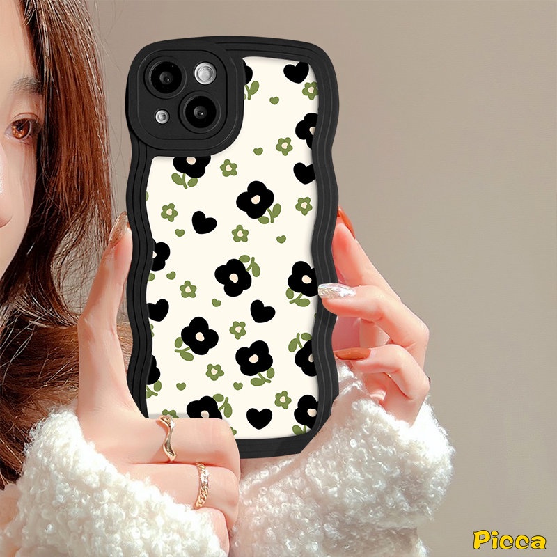 Casing Bunga Untuk Redmi 12C 9a1 10 10C 9T 9A A1+10A 9C NFC Redmi Note8 9 11 10s 10 11s 9s Pro Max Mi 11T Pro POCO X3 NFC Pro M3 Spring Fresh Flowers Wavy Edge Soft Casing TPU